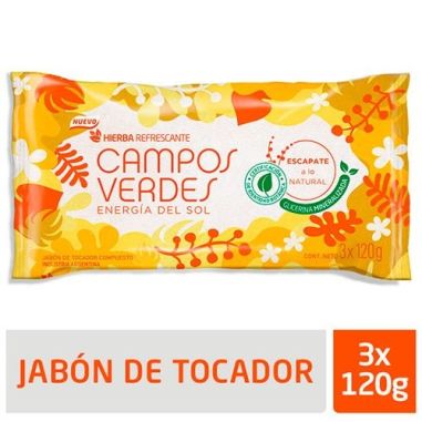 CAMPOS VERDES Jabon Energia 120gr x 3 Un.