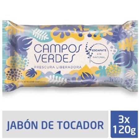 CAMPOS VERDES Jabon Frescura 120gr x 3 Un.