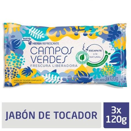 CAMPOS VERDES Jabon Frescura 120gr x 3 Un.