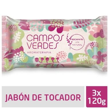 CAMPOS VERDES Jabon Aromaterapia 120gr x 3 Un.