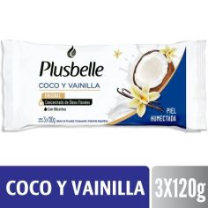 PLUSBELLE Jabon Coco y Vainilla 120gr x 3un.