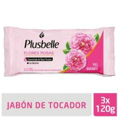 PLUSBELLE Jabon Rosas 120gr X 3un.