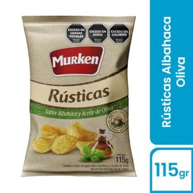 MURKEN Papas Rusticas Albahaca Y Oliva 115gr