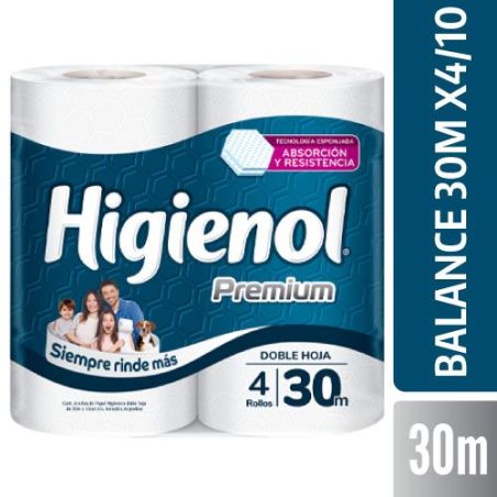 HIGIENOL Papel Doble Hoja BALANCE 30Mts. x4un.