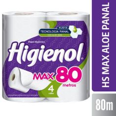 HIGIENOL Papel Hoja Simple MAX 80Mts. x4un.