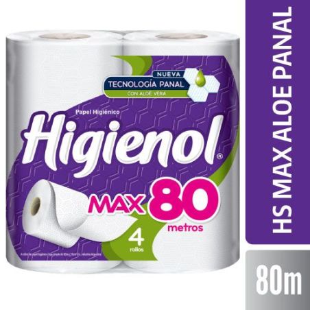 HIGIENOL Papel Hoja Simple MAX 80Mts. x4un.