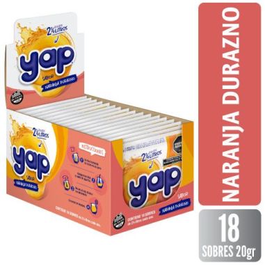 YAP Jugo Naranja Durazno 20g x 18 Unidades