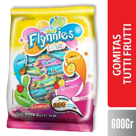 FLYNNIES CARAMELOS FRUTALES SURTIDOS X 600 GR