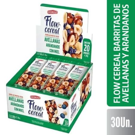 FLOW Barra Avellana Arandano 20 X 30 GR