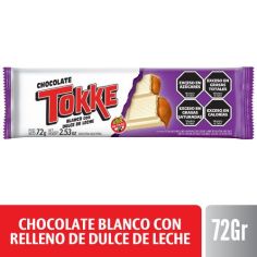 TOKKE CHOCOLATE BLANCO CON RELLENO DE DULCE DE LECHE X 72 GR