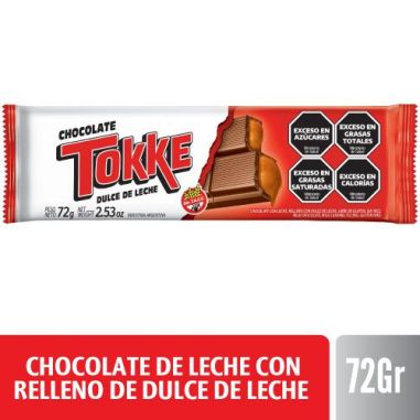 TOKKE CHOCOLATE DE LECHE CON RELLENO DE DULCE DE LECHE X 72 GR