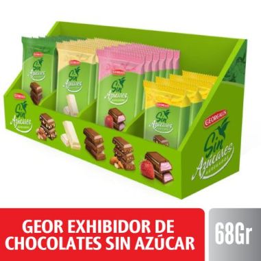 GEOR EXHIBIDOR DE CHOCOLATES SIN AZÚCAR X 68GR