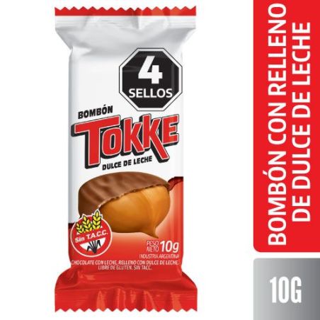 TOKKE BOMBÓN CON RELLENO DE DULCE DE LECHE 30 X 10 GR