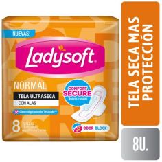 LADYSOFT TOALLITA FEMENINA TELA SECA MAS PROTECCIÓN X 8 UNI