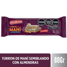 GEORGALOS TURRON DE MANÍ SEMIBLANDO CON ALMENDRAS X 80 GR