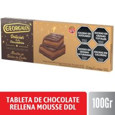 GEORGALOS TABLETA DE CHOCOLATE RELLENA MOUSSE DDL  X 100 GR