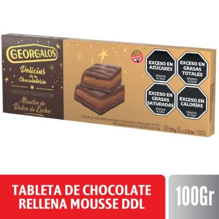 GEORGALOS TABLETA DE CHOCOLATE RELLENA MOUSSE DDL  X 100 GR