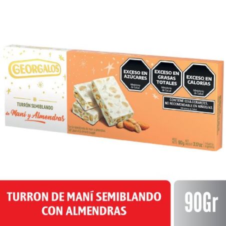 GEORGALOS TURRON DE MANÍ SEMIBLANDO CON ALMENDRAS X 90 GR