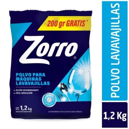 ZORRO LAVAVAJILLA POLVO DOYPACK 1,2KG