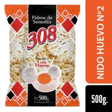 308 Fideo Huevo Nido Nº2 500gr