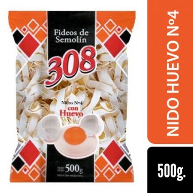 308 Fideo Huevo Nido Nº4 500gr