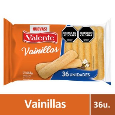 VALENTE Vainillas 444gr x 36 Un.