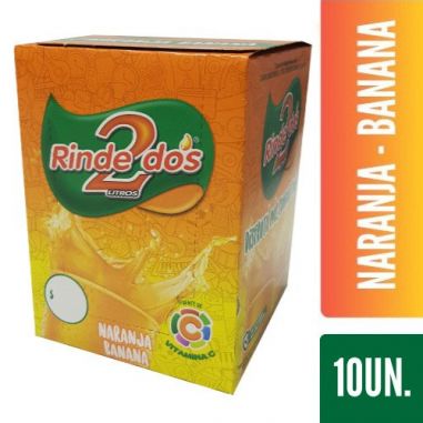 RINDE 2 JUGO Naranja Banana 13gr X 10un