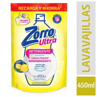 ZORRO Ultra Lavavajillas D/P Limon 450ml