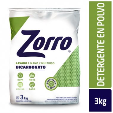 ZORRO Bicarbonato Polvo Mano 3Kg