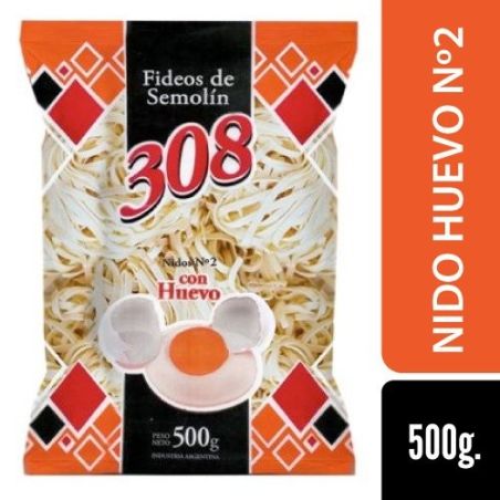308 Fideo Huevo Nido Nº2 500gr