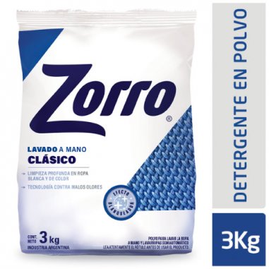 ZORRO CLASICO POLVO MANO 3KG