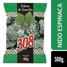 308 FIDEO HUEVO NIDO ESPINACA 500GR