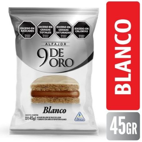 9 DE ORO Alfajor Blanco 45Gr