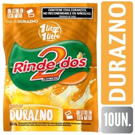 RINDE 2 JUGO 1+1  Durazno 13GR X 10UN