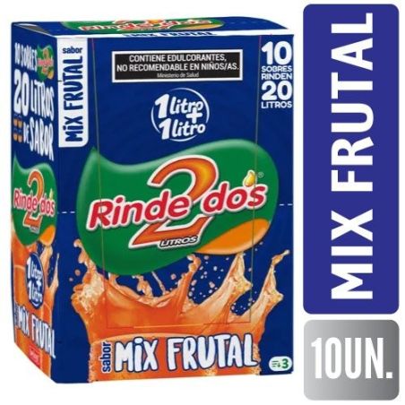 RINDE 2 JUGO 1+1  Mix Frutal 13GR X 10UN