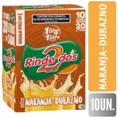 RINDE 2 JUGO 1+1  Naranja Durazno 13GR X 10UN