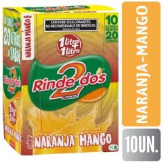 RINDE 2 JUGO 1+1  Naranja Mango 13GR X 10UN